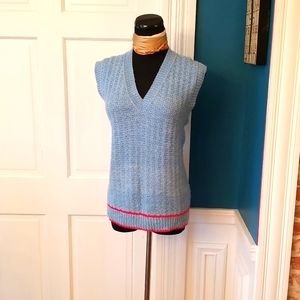 Vintage blue Academia sweater vest L
